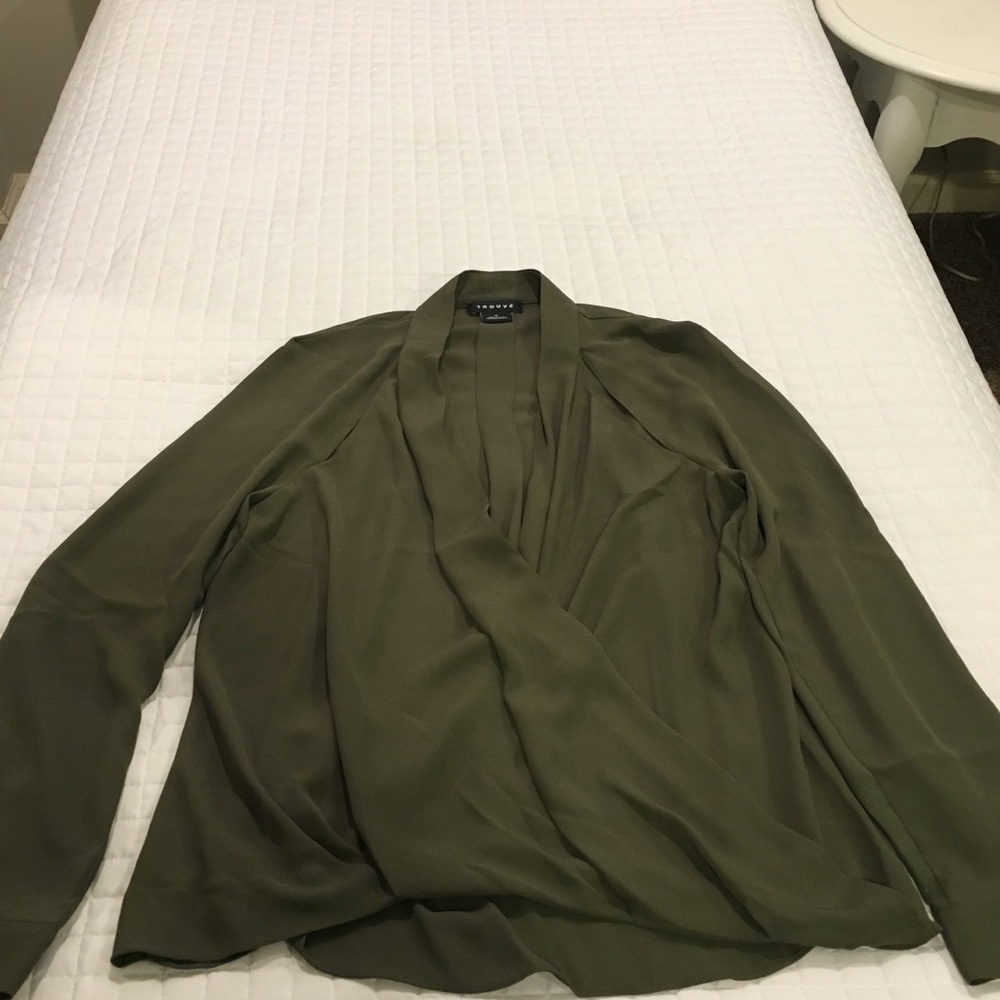 Never worn olive colored date/ladies night blouse